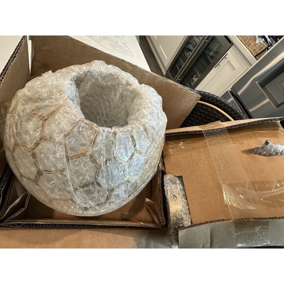 Serena & Lily Capiz Wall Sconce-Brass Gold - Picture 3 of 5